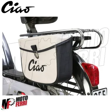 MF2661 Borsa Piaggio Ciao Laterale da Portapacchi Grigio Nero Impermeabile