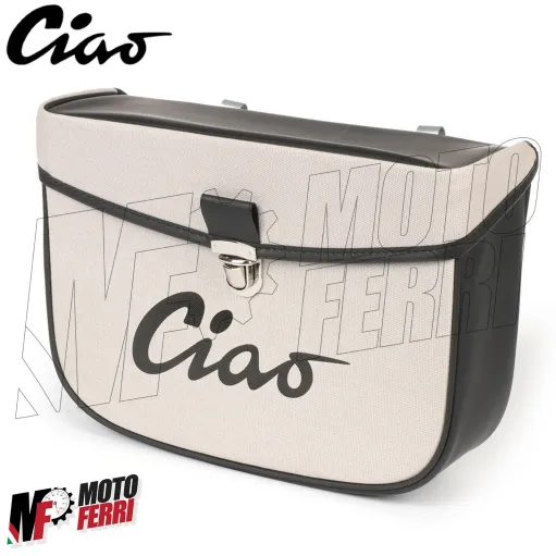 MF2661 Borsa Piaggio Ciao Laterale da Portapacchi Grigio Nero Impermeabile