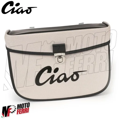 MF2661 Borsa Piaggio Ciao Laterale da Portapacchi Grigio Nero Impermeabile