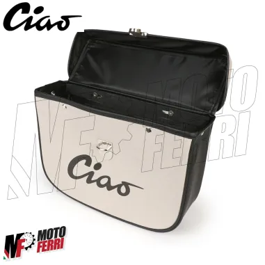 MF2661 Borsa Piaggio Ciao Laterale da Portapacchi Grigio Nero Impermeabile