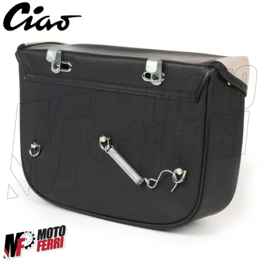 MF2661 Borsa Piaggio Ciao Laterale da Portapacchi Grigio Nero Impermeabile