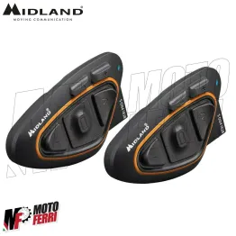 Kit 2 Interfono Midland BTX1 Pro S Twin Bluetooth Moto Scooter 2 Caschi 2