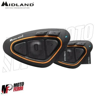 Kit 2 Interfono Midland BTX1 Pro S Twin Bluetooth Moto Scooter 2 Caschi