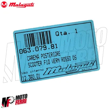 MF2944 CARENA POSTERIORE CODONE ROSSO DS MALAGUTI F10 2T 50 DAL 1992 AL 1998