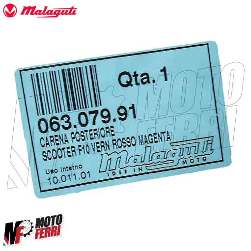MF294X CARENA POSTERIORE CODONE ROSSO MAGENTA MALAGUTI F10 50 DAL 1992 AL 1998