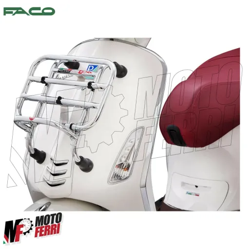 Portapacchi Anteriore Cromato Faco per Piaggio Vespa Primavera Sprint 50 125 150