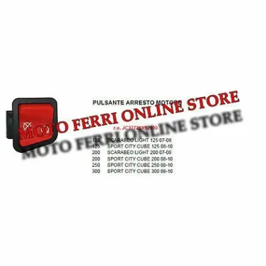 PULSANTE TASTO ARRESTO MOTORE APRILIA 125 200 300 SCARABEO LIGHT SPORCITY CUBE