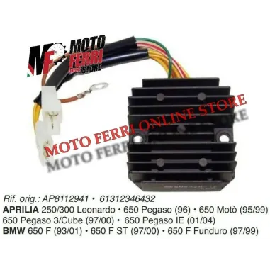 REGOLATORE DI TENSIONE CORRENTE APRILIA 650 MOTO PEGASO 3 IE LEONARDO 250 300