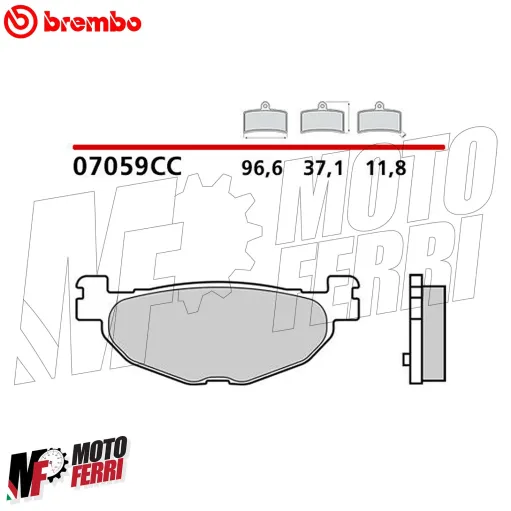 Coppia pastiglie freno posteriori Brembo 07059 Yamaha TMax 500 dal 2004 al 2011