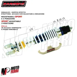 MF2612 Ammortizzatore posteriore Carbone Gilera Runner 125 180 FX FXR 1997 - 02 2