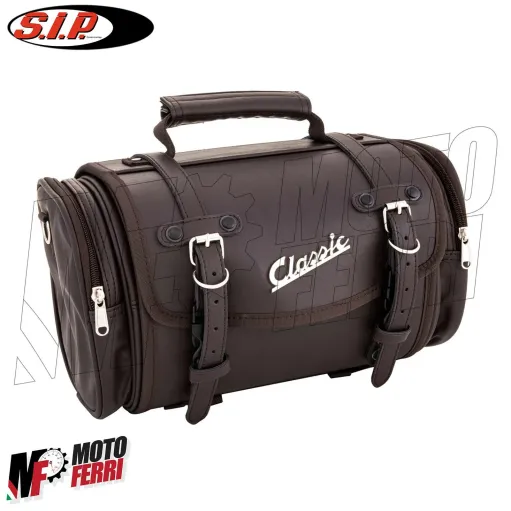 MF4990 Borsa SIP Classic Valigia Pelle Marrone 10 Lt Portapacchi Universale Vespa