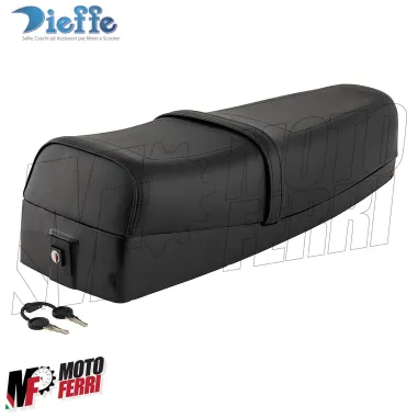 Sella sellone in pelle Nero Vespa PK 50 125 XL Rush con gonnellino e serratura