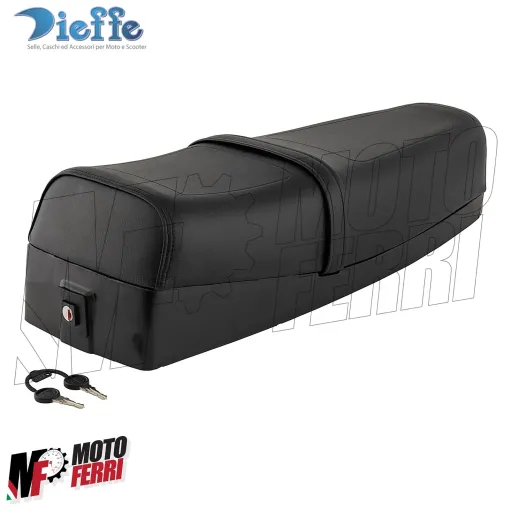 Sella sellone in pelle Nero Vespa PK 50 125 XL Rush con gonnellino e serratura