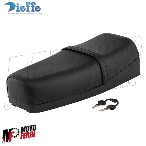 Sella sellone in pelle Nero Vespa PK 50 125 XL Rush con gonnellino e serratura