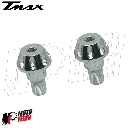 MF2467 - Stabilizzatori manubrio manopole Cromati per TMax 500 530 560 2001/2021