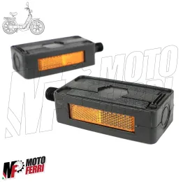 MF0076 Coppia 2 Pedali Pedalini Neri per Piaggio SI Ciao Bravo Boxer Grillo 2