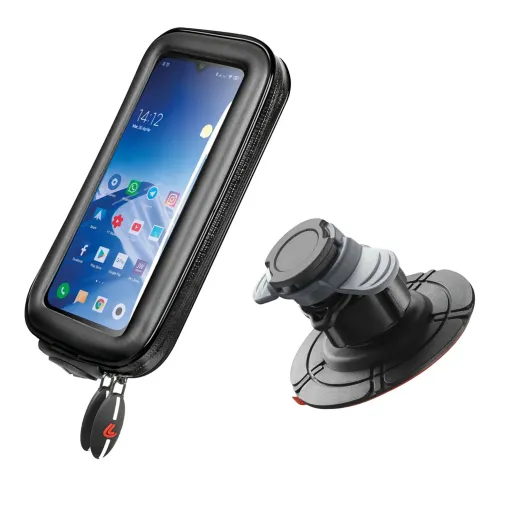 MF3046 Supporto adesivo + custodia Universale Smartphone per Yamaha 500 TMAX 2001 - 2007