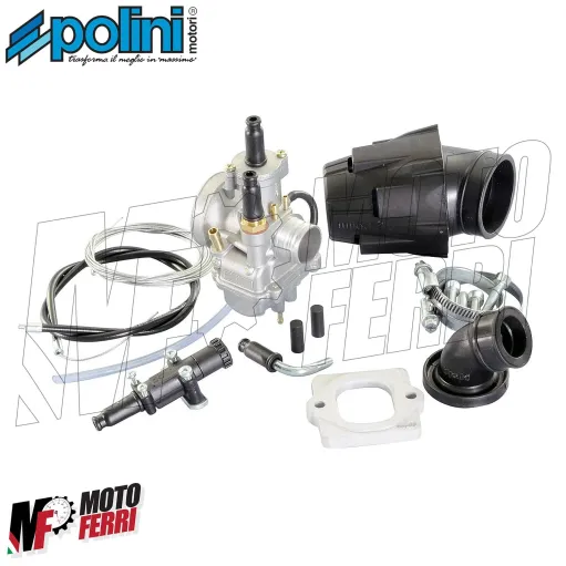 MF0264 - Impianto Alimentazione Polini Carburatore CP21 + Collettore + Filtro Aria Motore Piaggio Gilera 50 2T