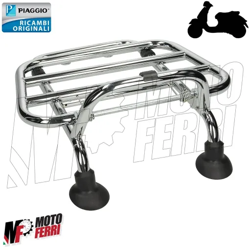 MF3047 Portapacchi Anteriore Cromo Originale Piaggio Vespa 125 250 300 GTS GT GTV Super Sport dal 2003 al 2018