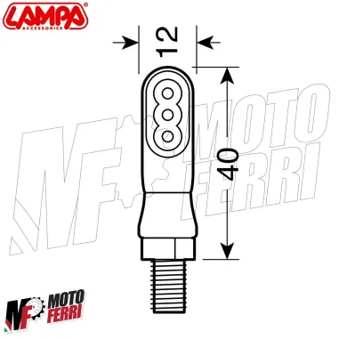 MF3056 Coppia Frecce Led Lampa Nano Ultra Piccole Universali Moto Omologate
