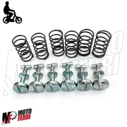 Kit 6 Perni Ritegni + 6 Molle per Coppia Carterini Fiancatine Laterali Piaggio Ciao PX 2