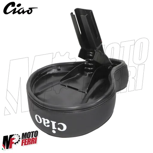 MF3098 Sella sellino Nero con Scritta Logo Ciao Piaggio Attacco Rettangolare