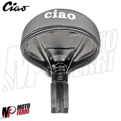MF3098 Sella sellino Nero con Scritta Logo Ciao Piaggio Attacco Rettangolare