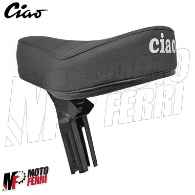 MF3098 Sella sellino Nero con Scritta Logo Ciao Piaggio Attacco Rettangolare