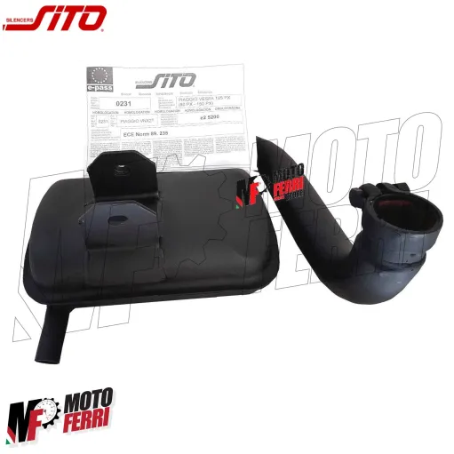 MF1108 Marmitta Sito Vespa PX 80 125 150 177 Arcobaleno MILLENIUM Omologata