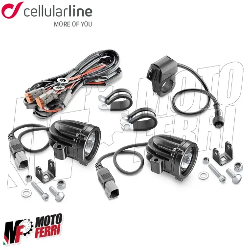 MF3124 Kit Fari Supplementari Cellularline Led Faretti Fendinebbia Universali Moto Enduro