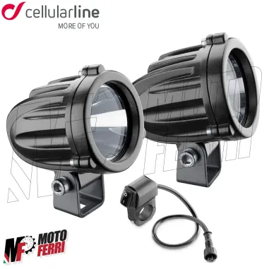 MF3124 Kit Fari Supplementari Cellularline Led Faretti Fendinebbia Universali Moto Enduro