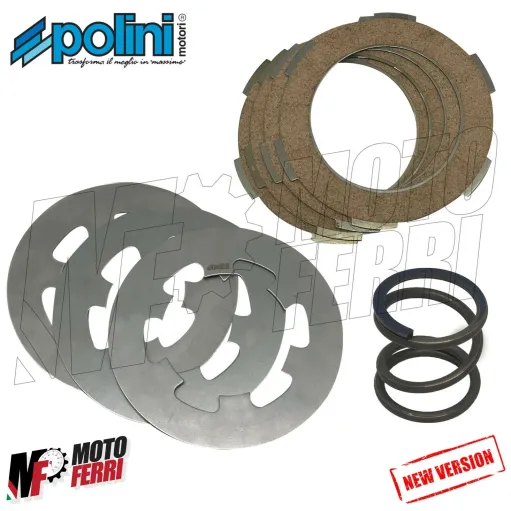 SERIE DISCHI FRIZIONE POLINI RACING 4 CON MOLLA VESPA 50 SPECIAL R L N PK S XL