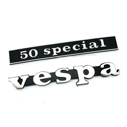 MF0655 Targhetta Scritta Anteriore + Posteriore Piaggio Vespa 50 Special