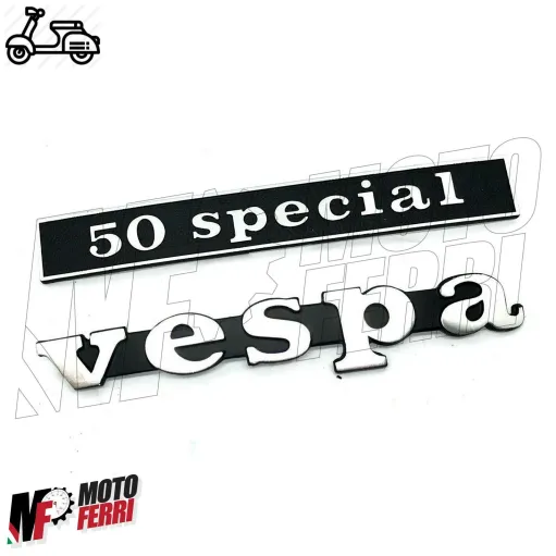 MF0655 Targhetta Scritta Anteriore + Posteriore Piaggio Vespa 50 Special