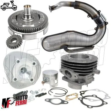 Kit Motore Cilindro Polini 102 Dm 55 + Campana + Marmitta Vespa 50 Special R L N