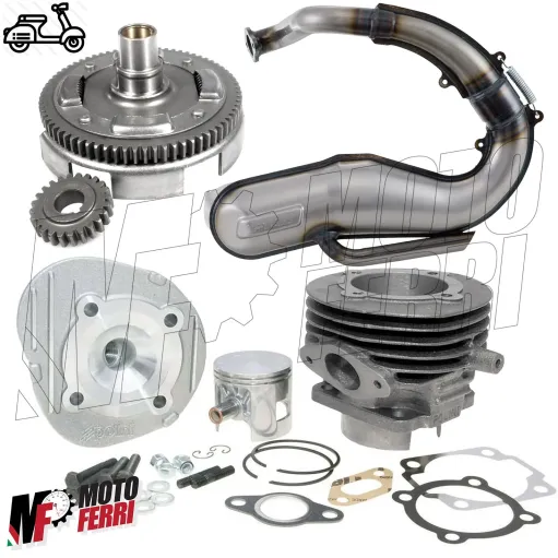 Kit Motore Cilindro Polini 102 Dm 55 + Campana + Marmitta Vespa 50 Special R L N