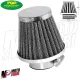 MF3150 Filtro Aria Cono TOP Diametro 42 Dritto Cromato Motore Moto Universale