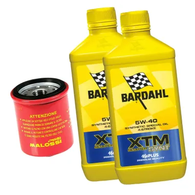 MF1860 Olio Bardahl 5W40 Filtro Malossi Motore Vespa GTS 125 250 300 4T - 2 Lt