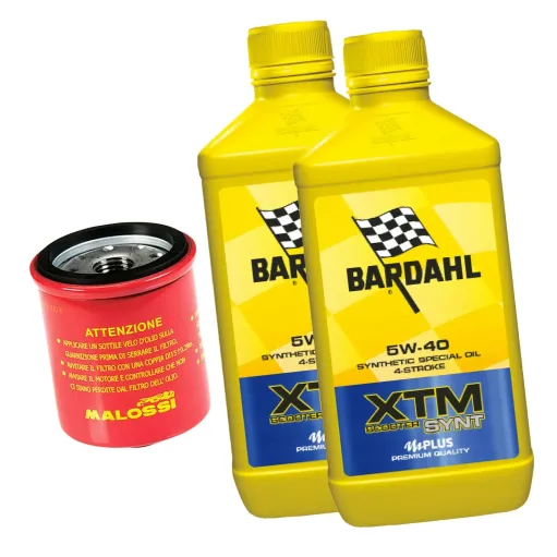 MF1860 Olio Bardahl 5W40 Filtro Malossi Motore Vespa GTS 125 250 300 4T - 2 Lt