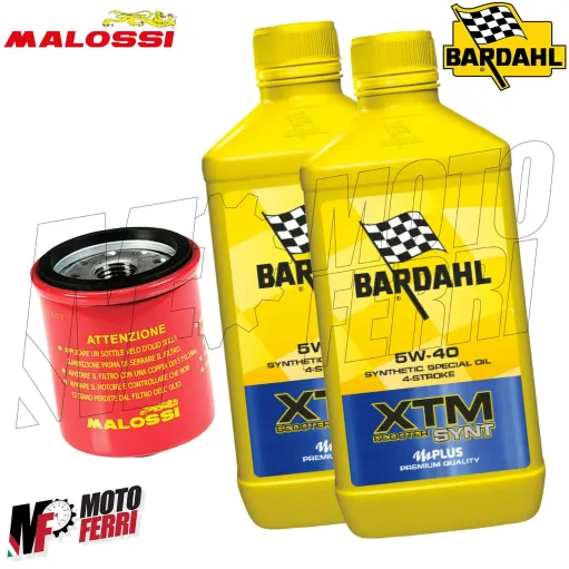 MF1860 Olio Bardahl 5W40 Filtro Malossi Motore Vespa GTS 125 250 300 4T - 2 Lt