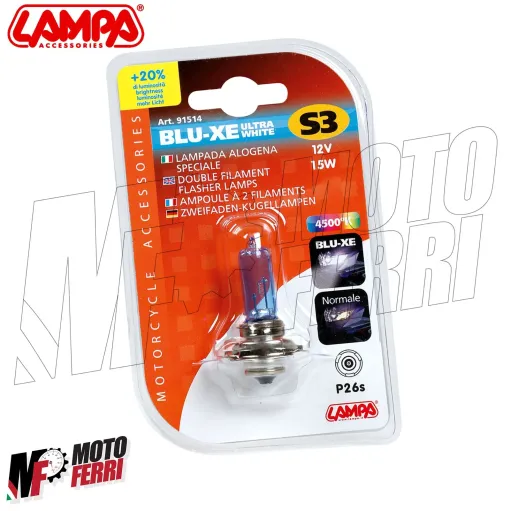 MF3168 Lampadina Alogena 12V Blu Xenon P26s Lampa S3 Universale Moto Scooter