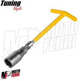 MF3172 Chiave Candela Snodata da 16mm Corta 23cm Universale Auto Moto Scooter 2