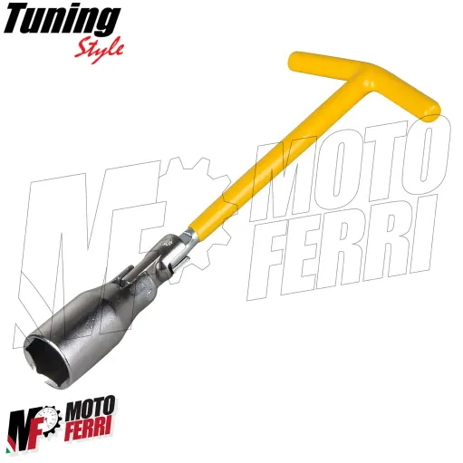 MF3172 Chiave Candela Snodata da 16mm Corta 23cm Universale Auto Moto Scooter