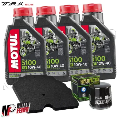 MF3182 Kit Tagliando Benelli TRK 502 X Filtro Aria Olio Motul 5100 10W40