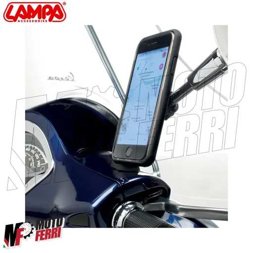 MF3185 Supporto Smartphone specchietto + Placca adesiva Vespa GTS Super Sport HPE 125 250 300