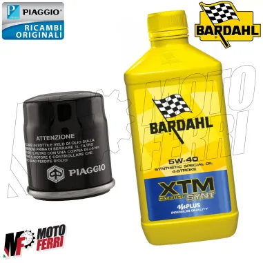 MF1862 - 1 Lt Bardahl 5W40 + Filtro Olio Motore Piaggio Vespa GTS 125 250 300