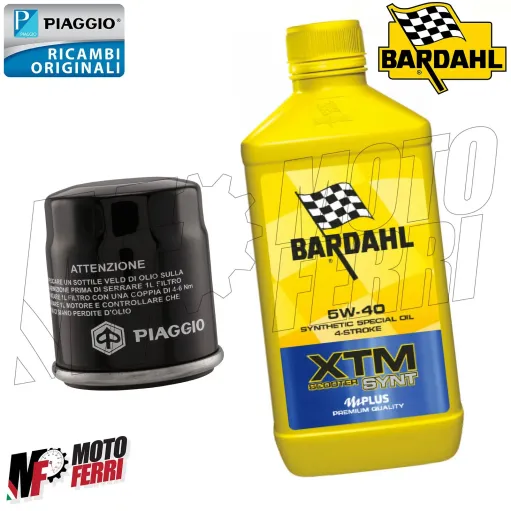 MF1862 - 1 Lt Bardahl 5W40 + Filtro Olio Motore Piaggio Vespa GTS 125 250 300