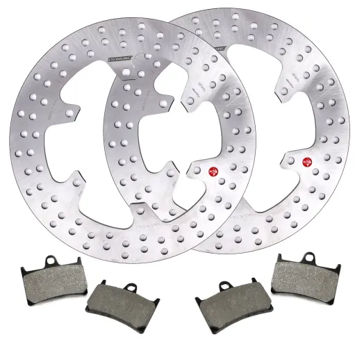 MF3211 Kit 2 Disco Freno Anteriore Braking + Pastiglie per Yamaha TMAX 500 da 2008 a 2011