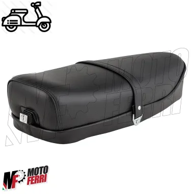 Sella Lunga Nera Sellone Nero con Serratura per Piaggio Vespa 50 Special RLN 125 ET3 Primavera