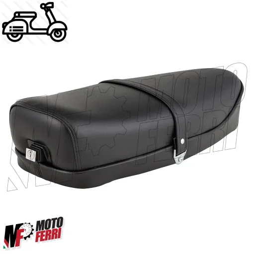 Sella Lunga Nera Sellone Nero con Serratura per Piaggio Vespa 50 Special RLN 125 ET3 Primavera